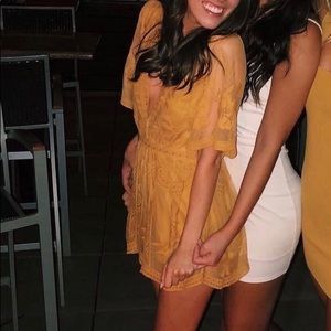 Mustard Lace Romper